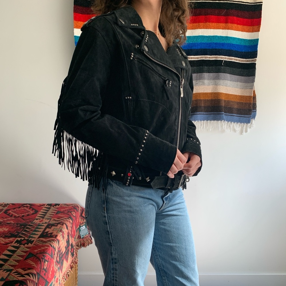 Vintage Women’s Jack Daniel’s Old No. 7 Leather Biker Jacket - Picture 2 of 8